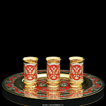 3028/блюдо+3стопки Златоуст Набор "КРЕМЛЕВСКИЙ" 3 стопки+блюдо 