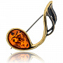 Брошь с янтарем "Пробуждение", фотография 2. Интернет-магазин ЛАВКА ПОДАРКОВ