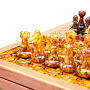 Шахматы с инкрустацией и фигурами из янтаря 28х28 см, фотография 8. Интернет-магазин ЛАВКА ПОДАРКОВ