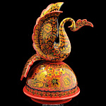 0022029 Хохлома Конфетница "Лебедь золотая" (14600)