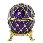 0023824 Традиции ФАБЕРЖЕ Сувенир ЯЙЦО пасхальное "СЕТКА"с часами РС-0577с-12