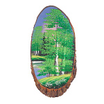 0066006/2230 Нат.камень ПАННО ОВАЛЬНОЕ на срезе дерева 35*40см 