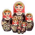 0062141/7м/53-154 МАТРЕШКА "Узор Злата" инкруст.7мест АР Рег№72 (53-154)