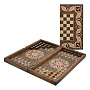 Нарды-шашки деревянные маркетри "Шафран" 49х25 см, фотография 10. Интернет-магазин ЛАВКА ПОДАРКОВ
