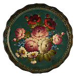 Поднос с авторской росписью "Цветы" 42х42 см