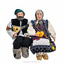 Коллекционные куклы ручной работы "Дед с бабкой на лавочке", фотография 1. Интернет-магазин ЛАВКА ПОДАРКОВ