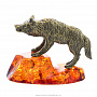 Статуэтка с янтарем "Волк" (коньячный), фотография 2. Интернет-магазин ЛАВКА ПОДАРКОВ