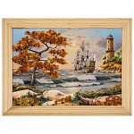 0076428-24*18 (21*15)см ПАННО настенной ПЕЙЗАЖ №19 (янтарная крошка)