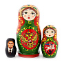 0029956-3м 10см  Хохлома МАТРЕШКА "СИМВОЛЫ РОССИИ", фотография 3. Интернет-магазин ЛАВКА ПОДАРКОВ