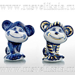 /коб Гжель СКУЛЬПТУРА "ОБЕЗЬЯНКА УШАСТИК"