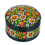 202776 Хохлома Шкатулка (коробочка) РОМАШКИ, 11*7 см