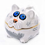 -07 Традиции ФАБЕРЖЕ Сувенир ШКАТУЛКА"КРУГЛЫЙ КОТ" РС-0815-07