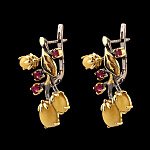 821929/8,94г  Серебро 925* СЕРЬГИ вст.Янтарь/фианит р/п