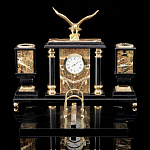 0064985/ФР Нат.камень Настольный набор "Орел" офиокальцит 