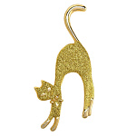  Традиции ФАБЕРЖЕ Брошь"ЗОЛОТАЯ КОШКА" 6,9*3,3см 08178