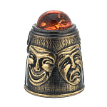 0047169/795 Сувенир Наперсток  Театр с кабошоном Сувенир (коньячный)