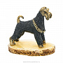 Статуэтка с янтарем "Собака Шнауцер", фотография 1. Интернет-магазин ЛАВКА ПОДАРКОВ