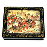 0076783 Лаковая миниатюра Шкатулка "У стен Московского Кремля" 16*13 см 6.