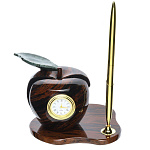 0042313 Нат.камень настольный НАБОР APPLE с ручкой ПОД АЙФОН обсидиан