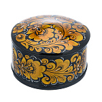 0070452 Хохлома Шкатулка (коробочка) черн кудрина 8*13см 