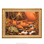 Картина янтарная "Олени в лесу" 60х40 см, фотография 1. Интернет-магазин ЛАВКА ПОДАРКОВ