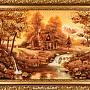 Картина янтарная "Домик у реки" 40х60 см, фотография 3. Интернет-магазин ЛАВКА ПОДАРКОВ