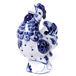 09251 Гжель Скульптура "Петушок (поет)" 10*7см Авт.Черновы Л.и В.