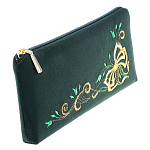 -2090000007152 Очечник тк.бархат Мод 249-1 Рис 2034 А разм 10*19*2 /тк.бархат т-зелёный /4.23