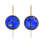 0068220/13,08г Серебро 925* СЕРЬГИ  вст.Янтарь/позолота