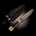 0062232 Оружие сувенирное Нож "Багратион"дамаск,рукоять-латунь в П/У