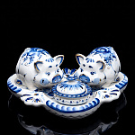 0052756/зол-коб Гжель Набор для специй "Поросята"