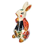 00635961 Хохлома Скульптура СИМВОЛ ГОДА 2023 "КРОЛИК заяц ЛОРД"бел 7*6*12см