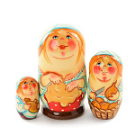 0033442/032604  Нат.дерево МАТРЕШКА "ПОВАР" 12см 3 места