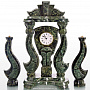 Часы "Корона" с подсвечниками из камня, фотография 1. Интернет-магазин ЛАВКА ПОДАРКОВ