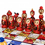 Шахматы деревянные "Гжель/Хохлома", фотография 2. Интернет-магазин ЛАВКА ПОДАРКОВ