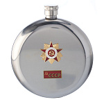 0064572/кругл-Б  Сувенир ФЛЯГА  круглая большая (металл) 