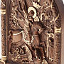 Деревянная резная икона "Георгий Победоносец" 16х12 см, фотография 3. Интернет-магазин ЛАВКА ПОДАРКОВ