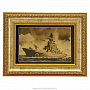 Картина на сусальном золоте "Крейсер Петр Великий" 46х35 см, фотография 1. Интернет-магазин ЛАВКА ПОДАРКОВ