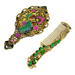 Подарочный набор с зеркалом и расческой "Павлин"