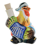 -0,05л Фарфор МИНИ-ШТОФ "ПЕТУХ С ГАРМОШКОЙ" в цвете и золоте 0,05л в комплекте 