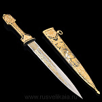 0016371/зеленая эмаль Златоуст Оружие сувенирное КИНЖАЛ "Сокольничий" в П/У