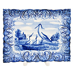 Тарелка декоративная с росписью "Лето. Аист". Гжель