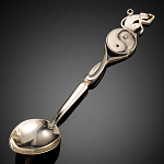 0015559-ОБЕЗЬЯНА Серебро 875° Ложка "ВОСТОЧНЫЙ ГОРОСКОП"  Sl 075 25,6