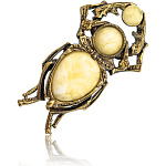 0058838/1040.4 Брошь Жук Олень (белый)