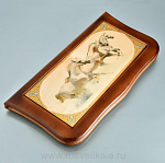 -55*27*7см  НАРДЫ резные подарочные "Лошади" (rez-064)