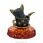 Статуэтка с янтарем "Котик в чашке", фотография 4. Интернет-магазин ЛАВКА ПОДАРКОВ