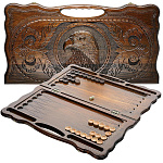 0037154/kh003 НАРДЫ резные "ОРЕЛ" с ручкой