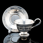 0055747-234,2 Серебро 875* ЧАЙНАЯ ПАРА  гравировка, чернение серебра 234,2 гр 234,2