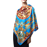  Сувенирный платок ЯНТАРНАЯ КОМНАТА 90*90см состав:шелк70% вискоза30% МД НиныРучкиной