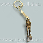 0027851 Бронза Сувенир БРЕЛОК "ПОДВОДНЫЙ ОХОТНИК" 6,5см  